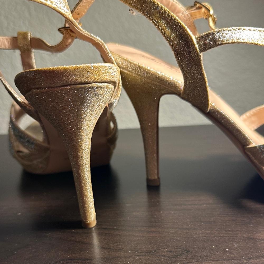 Lorraine Gold and Silver Strappy Heels - Picture 4 of 7